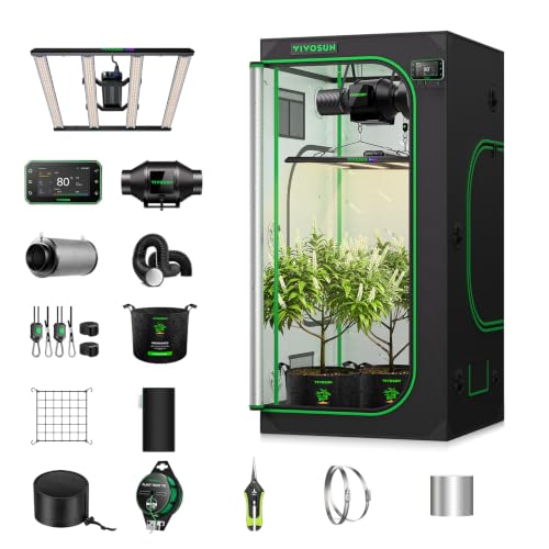 VIVOSUN 3x3 Grow Tent Kit 320W Bar Lumalight E42A+ Smart Control System - size: 3x3