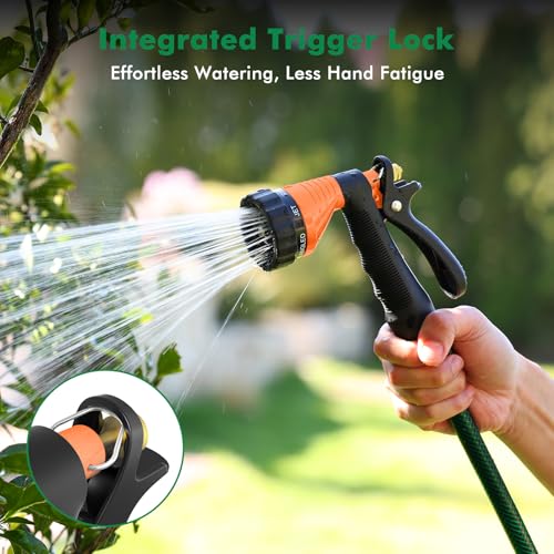 RESTMO Garden Hose Nozzle Heavy Duty, Hose Spray Nozzle for Garden Hose - color: Orange