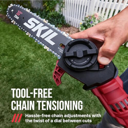 SKIL PWR CORE 40 Brushless 40V 10'' Pole Saw Kit with Over 9ft. Telescoping Shaft & Angled Head, Includes 2.5Ah Battery and Auto PWR Jump Charger - PS4561C-10 - style: 40V 10" Pole Saw Kit