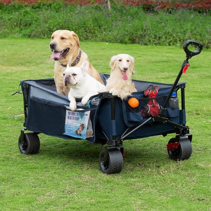 Timber Ridge 600L Beast Wagon 26" W Extra Wide Folding w/Big Wheels Cart - color: Blue, size: 600L