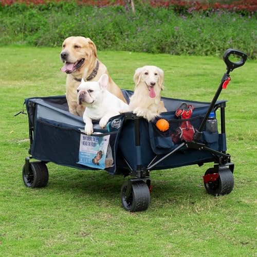 Timber Ridge 600L Beast Wagon 26" W Extra Wide Folding w/Big Wheels Cart - color: Blue, size: 600L