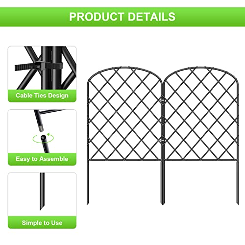 OUSHENG 10 Pack Decorative Garden Fence, Total 10ft(L) x 24in(H) - size: 10ft x 24in