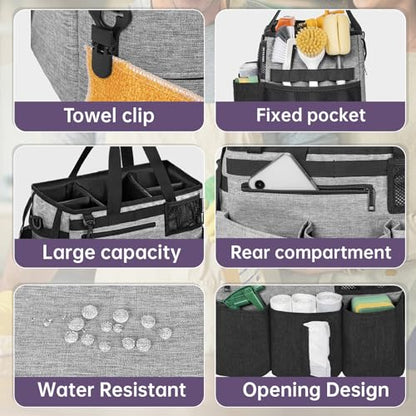 IBVIVIC Wearable Cleaning Caddy Bag for Cleaning Supplies, Grey - color: Grey