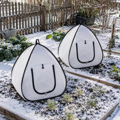 DECOHS 2 Pcs Pop Up Shrub Freeze Protection, Winter Plant Frost Cover Tents - color: 22''x22''x22''