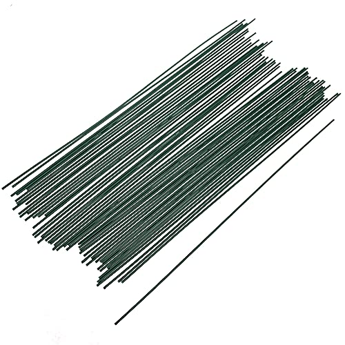 Cosmos Pack of 50 Pcs Dark Green Floral Plant Stakes Artificial Flower Stub Stem for Handmade DIY Craft, 12 Inch
