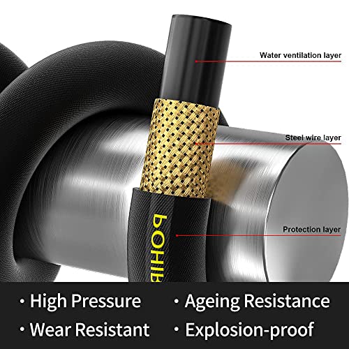 POHIR Pressure Washer Hose 25ft with 3/8'' QC, 4200PSI Power Washing Hose - size: 25FT