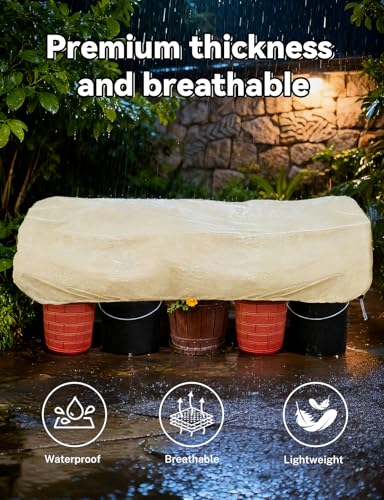2 Pack Plant Covers Freeze Protection, Plant Frost Protection Covers, Winter Plant Covers, Plant Protection Wrap Cover, Reusable Frost Cloths for Outdoor Plant, with Drawstring (59"x17.7"x15.7")
