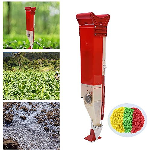 YIYIBYUS Fertilizer Applicator, Adjustable Handheld Corn Peanut Fertilizer, Single-Cylinder Manual Vegetable Garden Planter Lawn Planting Helper Gardening Tools(Single-Cylinder)