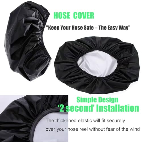 Hose Cover - Garden Hose Reel Cover(Fits 5/8" x 50-100ft), Protect & Extend Life, Sun-Proof, Waterproof, Dustproof, Heavy Duty 420D Oxford Spun Cloth, Double-sided Material, Hose Covers for Outside
