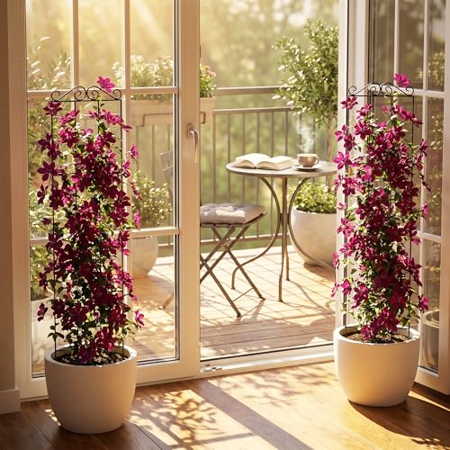 ARIFARO 4Pack 37.5'' Metal Garden Trellis for Climbing Plants Outdoor - size: 37.5 inches