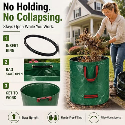 72 &18 Gal Reusable Yard Waste Bags, Lawn bags for Leaves & Lawn Cleanup - size: 1 Count (Pack of 2)