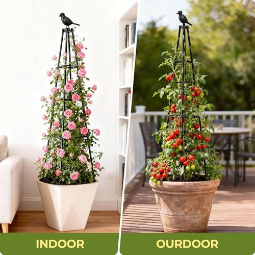 2 Pack Garden Trellis for Climbing Plants Outdoors,65Inch Cucumber Trellis Garden Obelisk Trellis Rustproof Plants Support with Adjustable Heights for Indoor Potted Plants, Vines, Vegetables - style: Bird-shaped(2Pack)