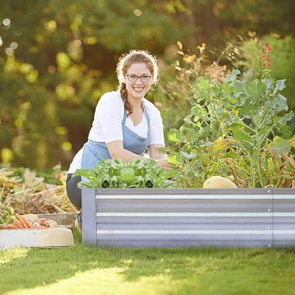 Galvanized Raised Garden Bed 6x3x1ft 2-Pack - size: 6x3x1ft (2 pcs)