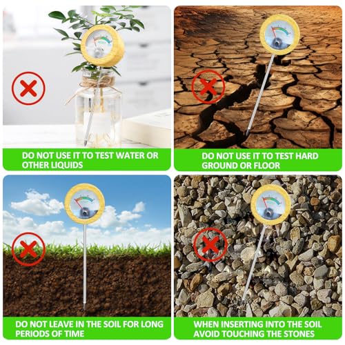 Soil Moisture Meter - Included 200+ Plants Care Guide, 80 pH Test Strips & Sample Tube, Soil Water Tester, Soil Hygrometer Sensor Tool for Garden, Lawn, Farm Plants Care, No Battery Needed - color: Light Wood