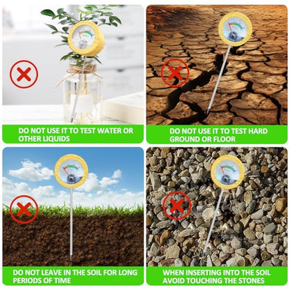 Soil Moisture Meter - Included 200+ Plants Care Guide, 80 pH Test Strips & Sample Tube, Soil Water Tester, Soil Hygrometer Sensor Tool for Garden, Lawn, Farm Plants Care, No Battery Needed - color: Light Wood