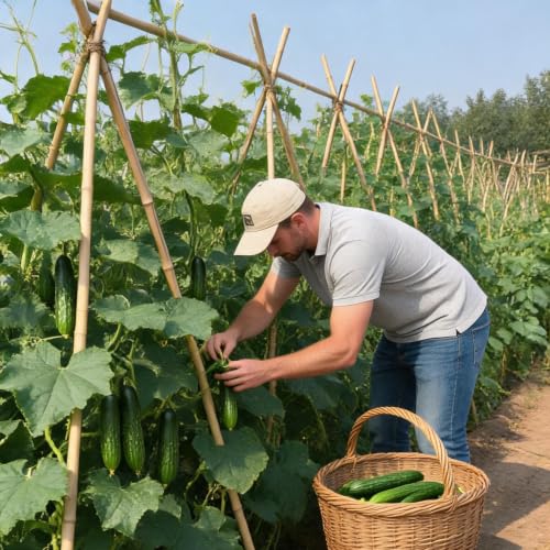 Natural Bamboo Plant Stake, （4FT 50Pcs） Sturdy Bamboo Poles, Durable Plant Bamboo Stake, Garden Climbing Plant Bracket. - size: 4ft-50pcs