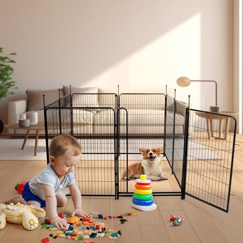 Getlay Garden Fencing 36 inch High, 10 Panels Total 22.1 Ft(L) Dog Fence Outdoor for Yard, Gate 21 inches Wide with Low Sills. Animal Barrier Fence, Fencing for Garden Beds, Rabbit Fences - size: 36''(H)-10panels-22.1ft(L) with gate