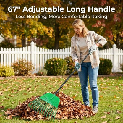 Gardzen 67” Heavy Duty Garden Leaf Rake for Lawns - style: Rake