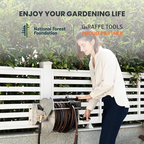 Giraffe Tools Wall Mounted Stainless Steel Garden Hose Reel,150FT 5/8" Hose - size: 150 FT Capacity