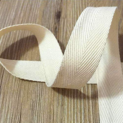 Natural Cotton Twill Tape 55 Yards 1 Inch Bunting Bias Tape Herringbone Webbing Tape Roll for Apron Sewing Dressmaking Craft (Natural White) - color: Natural white, size: 1inch