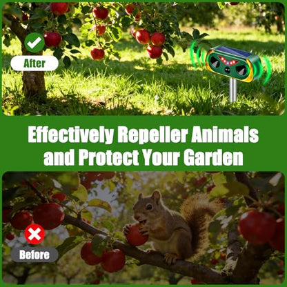 2026 Upgraded Ultrasonic Solar Animal Repellent Outdoor-4 Pack