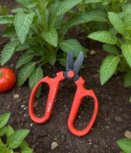 Garden Pruning Shears Scissors With Carbon Steel Blades 6.7 In, Amaryllis - Red - style: 6.7 inch Red