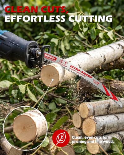 15 Inch Japanese Teeth Reciprocating Saw Blades, Arc Edge Pruning Blades, 6TPI for Tree Trimming, Wood Cutting, Green Wood, Wet Wood and Branch Cutting, 3 Pack - color: 3-Pc 15" Extended-Reach Pruning