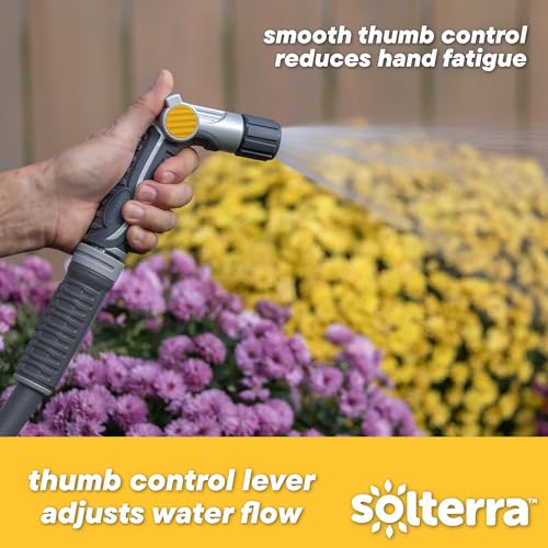 Solterra Adjustable Garden Hose Nozzle with Thumb Control - size: Thumb Control, style: Adjustable