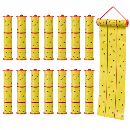 Qualirey 15 Pcs Giant Flypaper Fly Traps, 295ft Sticky Yellow