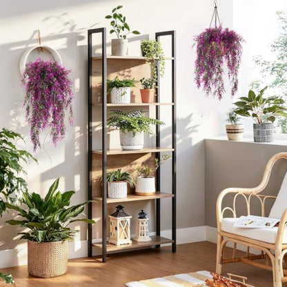 RECUTMS 4Pcs Artificial Lavender Hanging Plants for Outdoors(Purple red) - color: Fuchsia