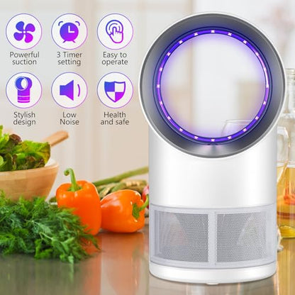 Fly Trap Indoor,White Gnat Traps House Indoor,Timed Indoor Insect Trap - color: White