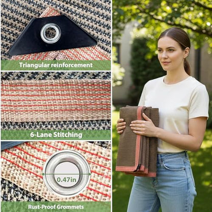 90% Shade Cloth Sun Shade Fabric Privacy Screen Shade Cover for Patio Garden Pergola Shade Cover Canopy with Gromments, 6 x 8 FT, Mocha - color: Mocha, size: 6 x 8 FT