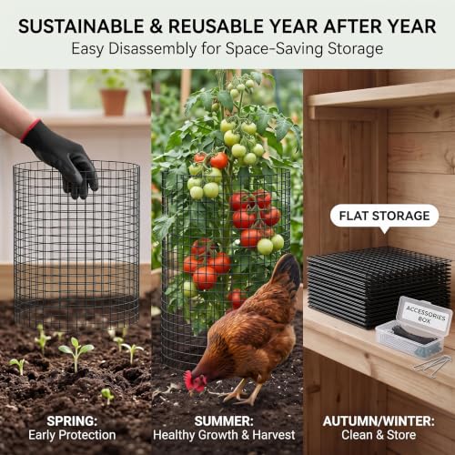 15 Pack Plant Protectors from Animals, 14x14 Plant Cages for Outdoor Plants