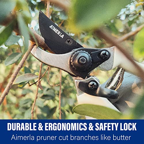 Aimerla Gardening Tools Set of 9 Heavy Duty Garden Tools with Non-Slip Rubber Grip with Large Garden Bag, Durable for Garden, Weeding, Gifts for Women,Men - style: Blue