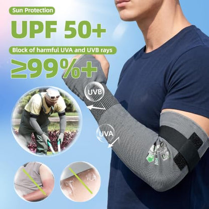 Schwer 18in A6 Cut Resistant Arm Sleeves for Gardening, S914 - color: Grey-updated, size: 18 In-1 Pair