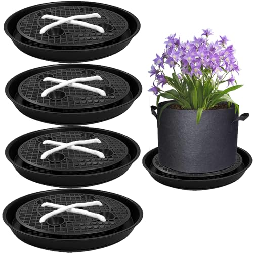 Self Watering Fabric Pot Base 14 inch, Auto Pots Fit for 5 Gallon Grow Bags - style: Material Upgrade