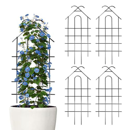 ARIFARO 4 Pack 24" Metal Garden Trellis for Climbing Plants Outdoor - size: 24 inch