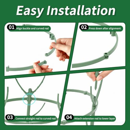 10 Pack Indoor Plant Supports, Stackable Monstera Stakes with Plant Clips