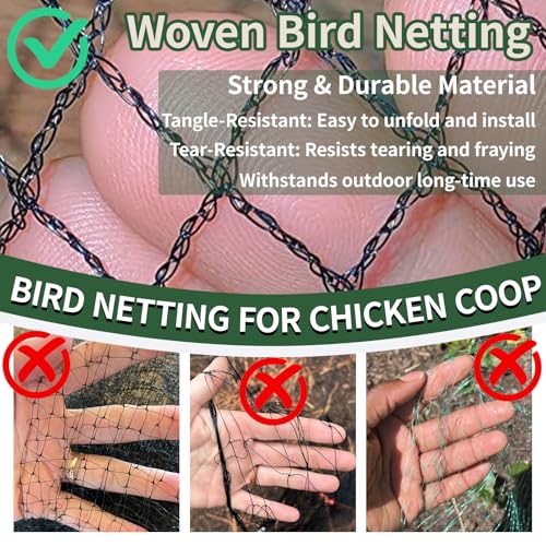 50x100ft Bird Netting for Chicken Coop, 1" Mesh Chicken Netting Cover - size: 50x100FT-1"