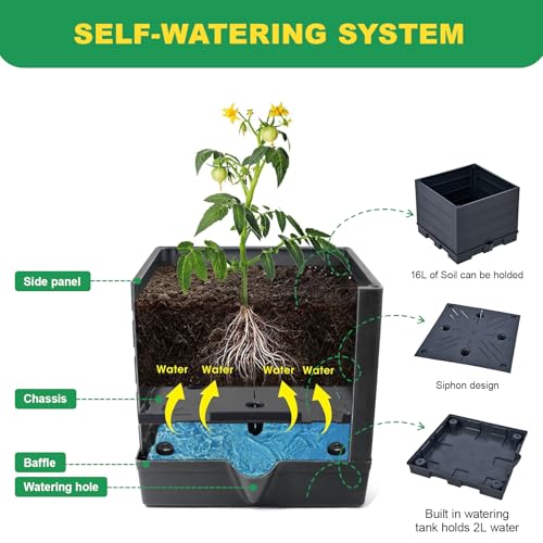 Raised Garden Bed, Tomato Cages for Garden, Garden Bed, Tomato Cage, Raised Garden Beds Outdoor, Planter Box with Trellis, 57" Self-Watering Tomato Planter for Climbing Plants Vegetables Flowers - size: 57 inch 1 Pack