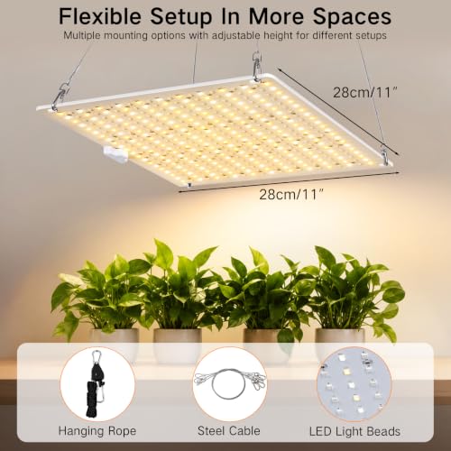 OUTON 100W LED Grow Light, Full Spectrum Dimmable Plant Light