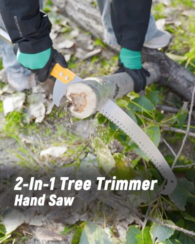 14.5FT Pole Saw with Adjustable Length for Tree Trimming, Lightweight Manual Pruning Saw with Mn Steel Blade, Long Extension Branch Cutter High Reach for Yard, Garden, Patio & Forestry Use - size: 14.5FT