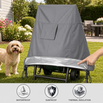 Hose Reel Cart Cover for Outdoor Ventilated Buckle Fit Cover - color: Medium - Hose Reel Free Standing Cover