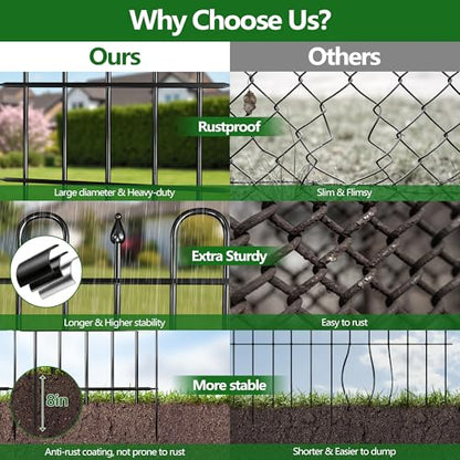 7ft(L) x 12.8in(H) 5 Panels Metal Decorative Garden Fence - size: 5 Panels-7ft(L) x 12.8in(H)