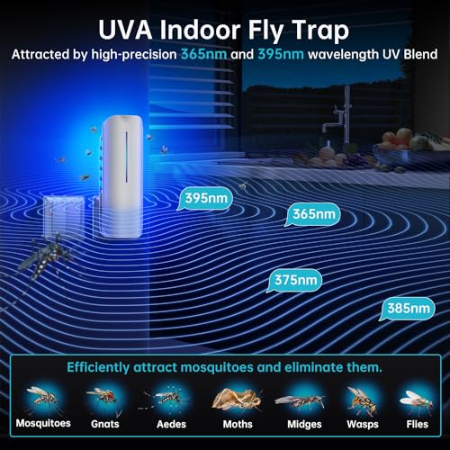 BURLAN Flying Insect Trap, Plug-in Fruit Fly Trap Indoor 9W Night UV Light - color: 1PC-White