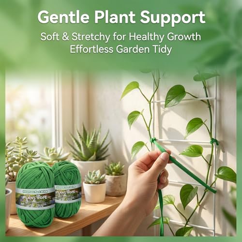 MAQIHAN Plant Ties for Outdoor Plants - Soft Garden Twine 2 Pack 115FT