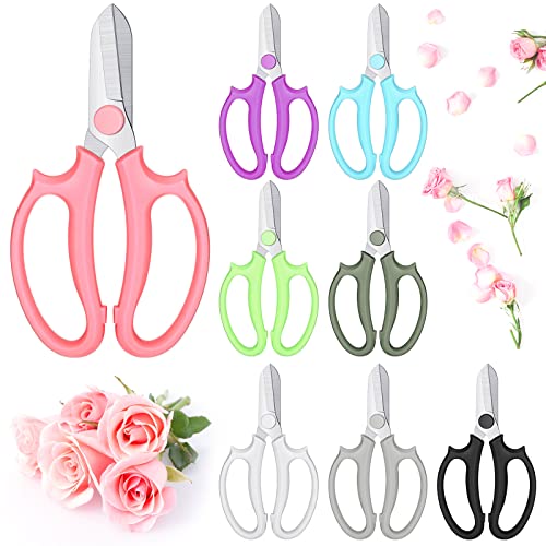 Kigeli 8 Pieces Garden Flower Scissors Floral Shears Garden Pruning Shears with Comfortable Handles for Flower Arrangement Fruit Picking Trimming Household (Multicolor) - color: Multicolor