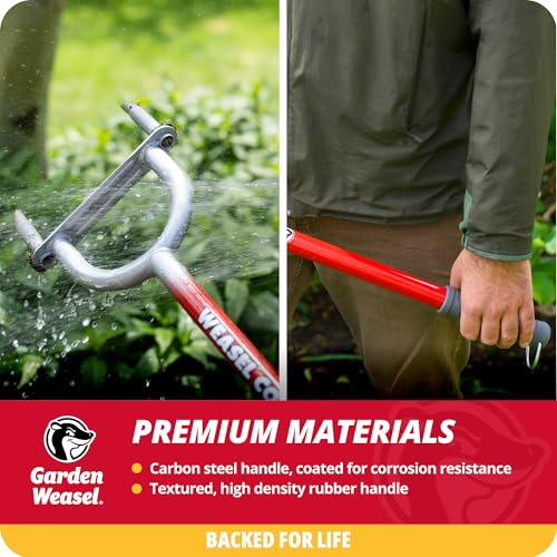 Garden Weasel Core Aerator Tool Long Handle for Lawn Grass Dethatching