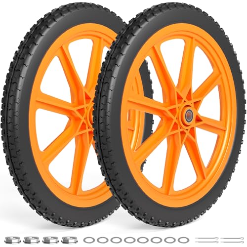 RONPOW 20" Flat Free Wheels Compatible with rubbermaid Wheelbarrows Tires - color: Orange