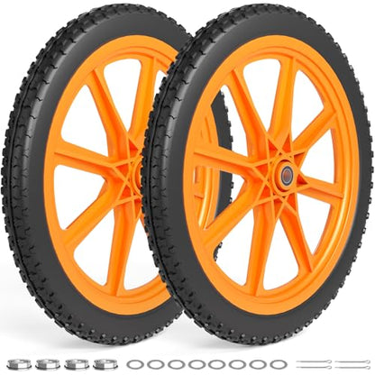 RONPOW 20" Flat Free Wheels Compatible with rubbermaid Wheelbarrows Tires - color: Orange